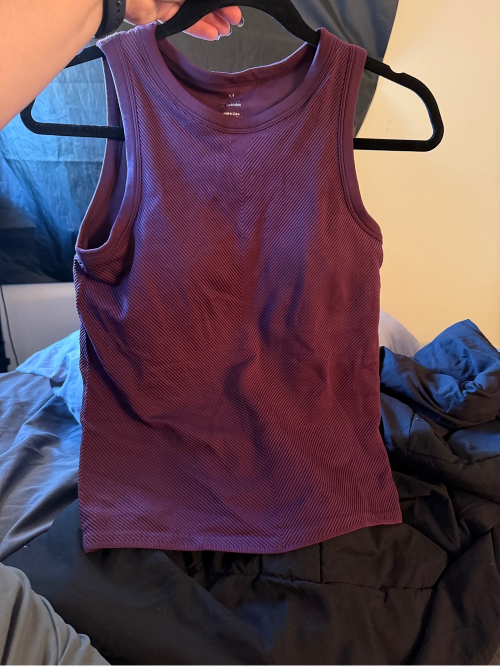 The ATTRACO Women's purple Ribbed Racerback Tank Top